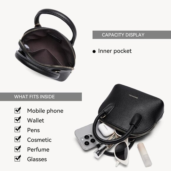 Small Crossbody Bag Mini Purses for Women Trendy Cute Vegan Leather Satchel Hand - Picture 3 of 6